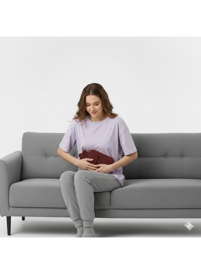 GRANZIA medical water bottle with a soft cover to relieve colic and menstrual pain and warm the whole body without the need for electricity. - Image 2