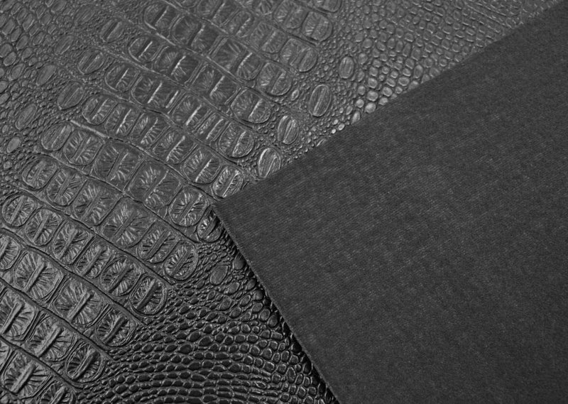 Bobeey Faux Alligator Leather Crocodile Skin Fabric Alligator Skin Fake Leather Crocodile Fabric Black - Image 5