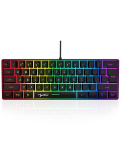 Wired Gaming Keyboard RGB Streamer Wired Keyboard 61-key Gaming Keyboard for Game/Office Black