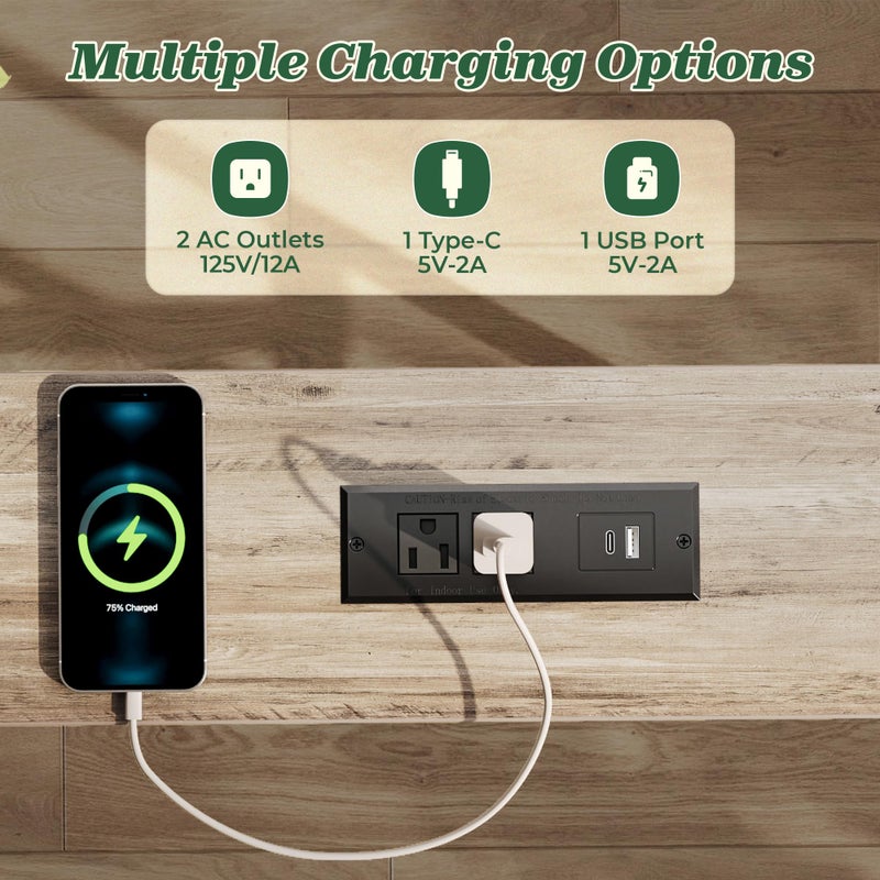 SUPERJARE طاولة كونسول ضيقة SUPERJARE بطول 78.8 بوصة مع مخرج، طاولات أريكة، طاولة خلف الأريكة، طاولات مدخل طويلة مع محطة شحن، لغرفة المعيشة، بلون البلوط - Image 3
