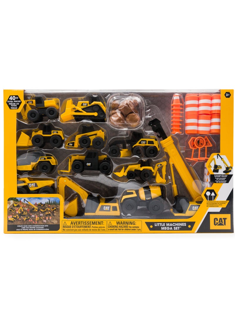 CATERPILLAR CAT Little Machines Construction Mini Vehicle Mega Set | Construction Site Accessories | Push-Powered Vehicle | Construction Vehicle | Collectible Play Vehicle for Kids - Image 2