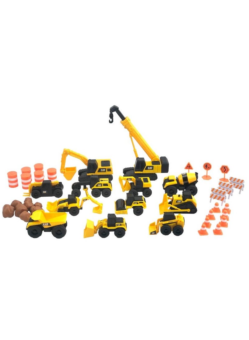 CATERPILLAR CAT Little Machines Construction Mini Vehicle Mega Set | Construction Site Accessories | Push-Powered Vehicle | Construction Vehicle | Collectible Play Vehicle for Kids - Image 1