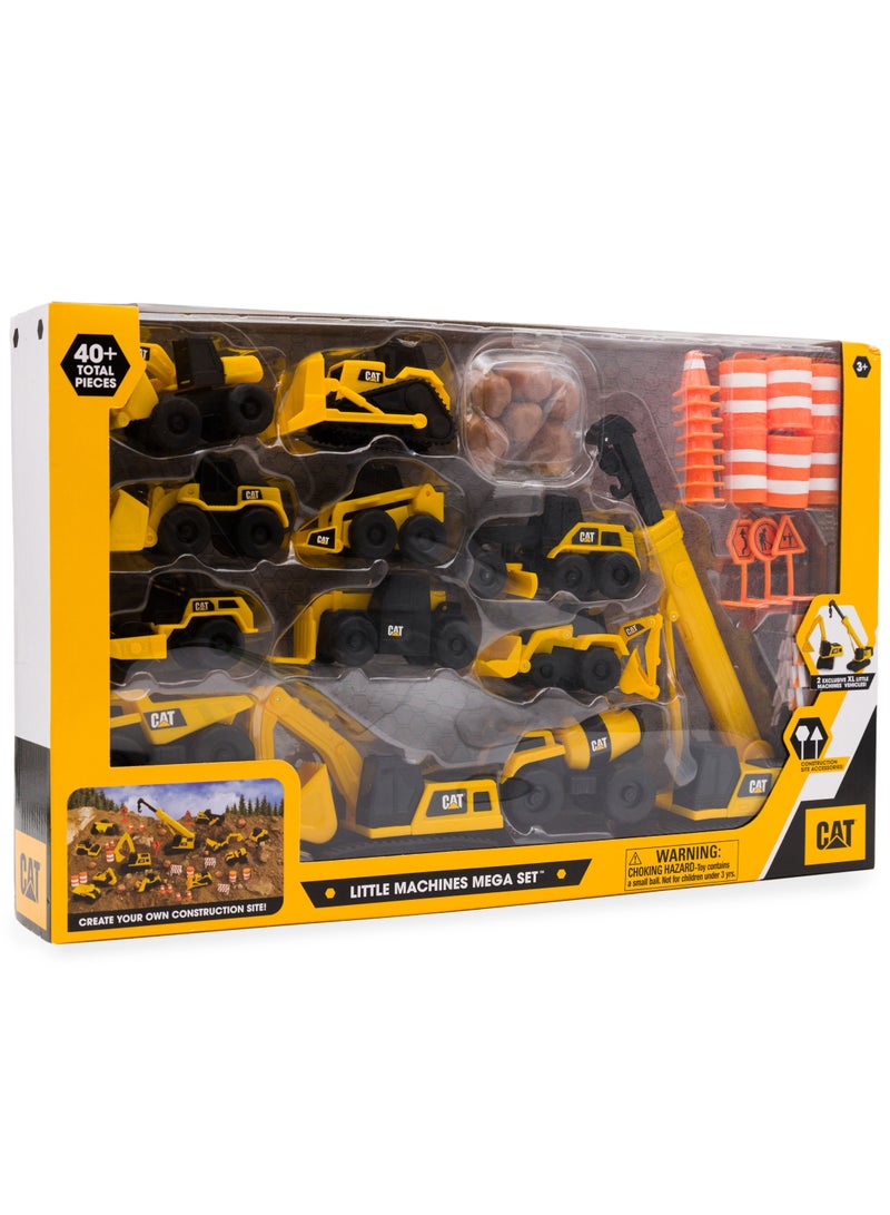 CATERPILLAR CAT Little Machines Construction Mini Vehicle Mega Set | Construction Site Accessories | Push-Powered Vehicle | Construction Vehicle | Collectible Play Vehicle for Kids - Image 3
