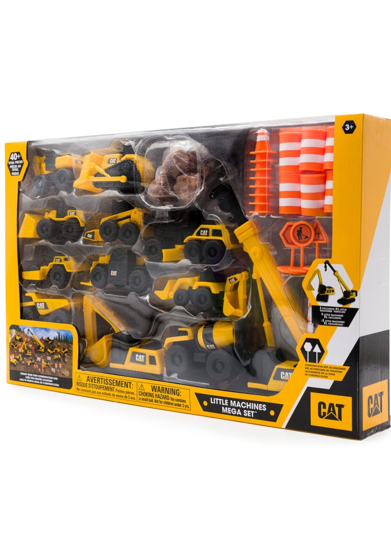 CATERPILLAR CAT Little Machines Construction Mini Vehicle Mega Set | Construction Site Accessories | Push-Powered Vehicle | Construction Vehicle | Collectible Play Vehicle for Kids - Image 4