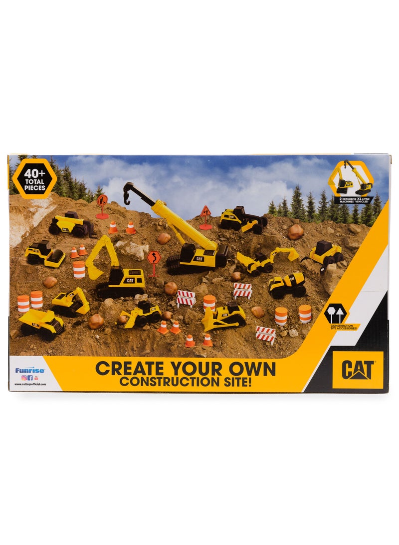 CATERPILLAR CAT Little Machines Construction Mini Vehicle Mega Set | Construction Site Accessories | Push-Powered Vehicle | Construction Vehicle | Collectible Play Vehicle for Kids - Image 5