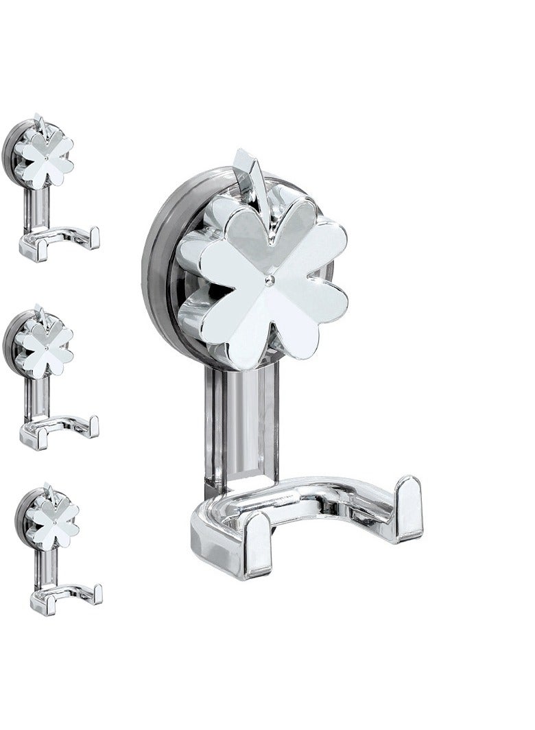 4PCS Double Hook, Robe Towel Hooks, Dual Coat Hooks, Wall Mounted Hanging Clothes, Hooks for Bathroom, Bedrooms, Hanging, Closet, Kitchen  - Image 1