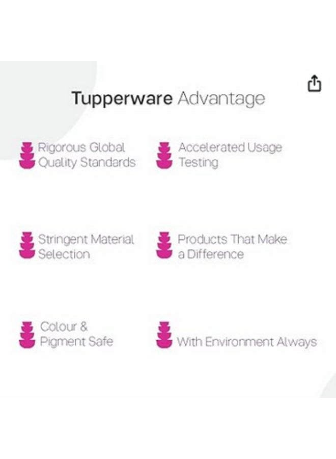 توبروير علبة تخزين مربعة للثلاجة والمطبخ والمكتب والمنزل من Tupperware سعة 500 مل، مجموعة من 4 قطع - نفس لون الصورة - Image 4