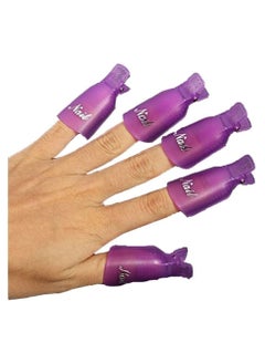 ORiTi ORiTi 10PC Plastic Acrylic Nail Art Soak Off Cap Clip UV Gel Polish Remover Wrap Tool (PURPLE)  - Image 1