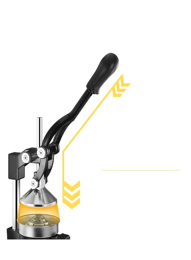 جاجيك Heavy-Duty Manual Hand Juicer for Citrus Fruits with Ergonomic Non-Slip Handle, Stainless Steel Juice Press Extractor for Oranges, Lemons, Pomegranates, Easy to Use & Clean Manual Citrus Squeezer for Kitchen & Home, Compact & Durable Design – Black - Image 5