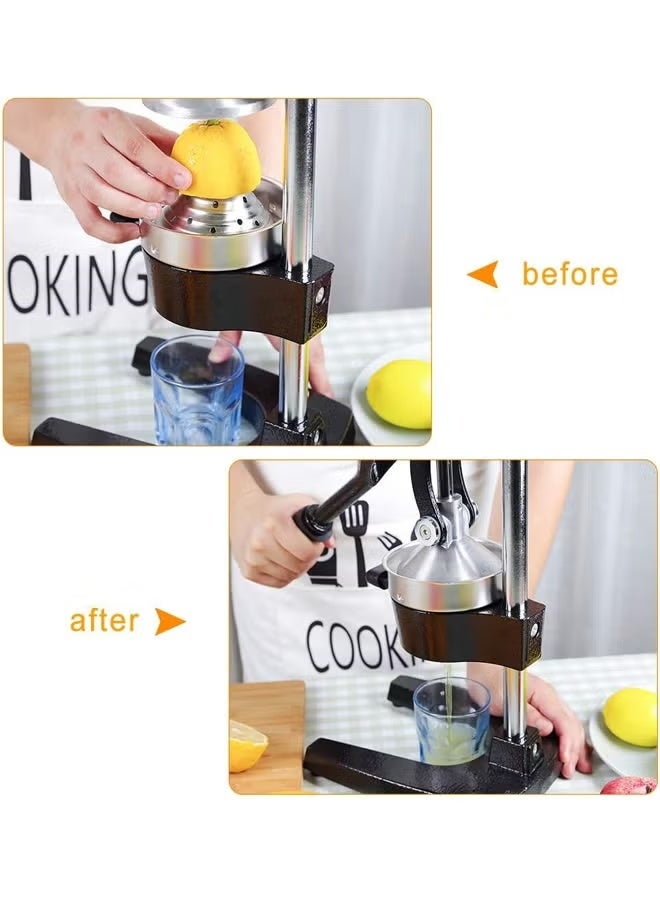 جاجيك Heavy-Duty Manual Hand Juicer for Citrus Fruits with Ergonomic Non-Slip Handle, Stainless Steel Juice Press Extractor for Oranges, Lemons, Pomegranates, Easy to Use & Clean Manual Citrus Squeezer for Kitchen & Home, Compact & Durable Design – Black - Image 2