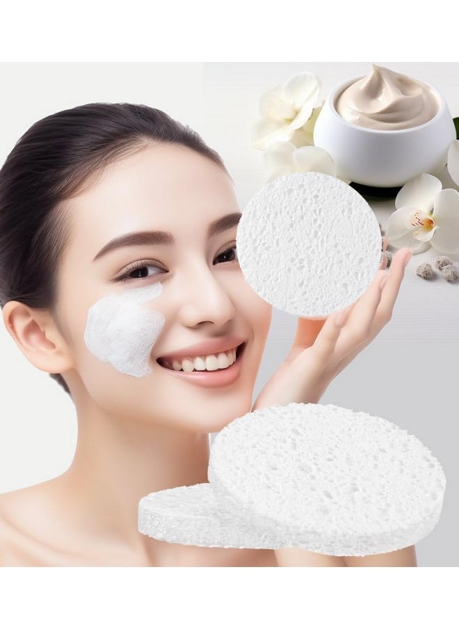 METUUTER - 50 Pcs Compressed Facial Sponges For Estheticians- 100% Natural Cellulose Face Sponge Professional Cosmetic Spa Sponges For Face Cleansing, Massage, Pore Exfoliating, Mask, Makeup Removal - Image 1