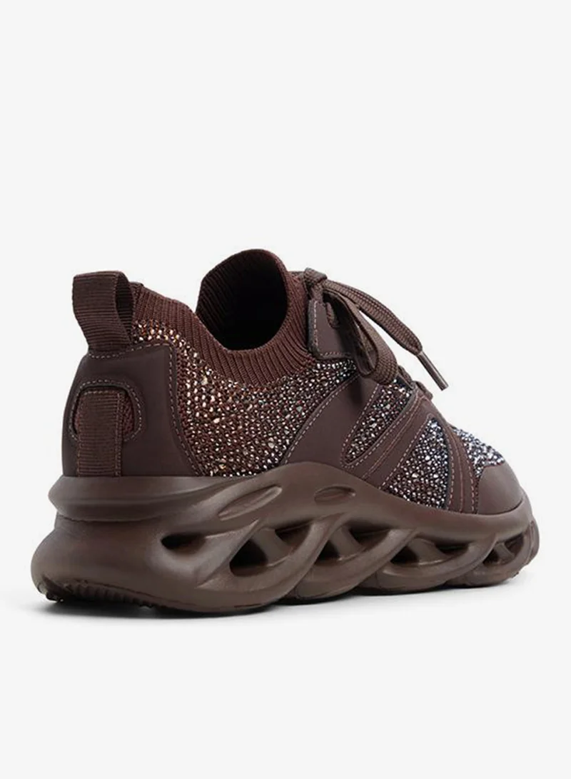 Call it Spring Syma Ladies Brown Low Top Sneaker