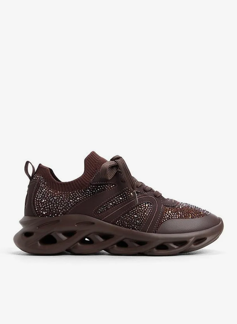 Call it Spring Syma Ladies Brown Low Top Sneaker