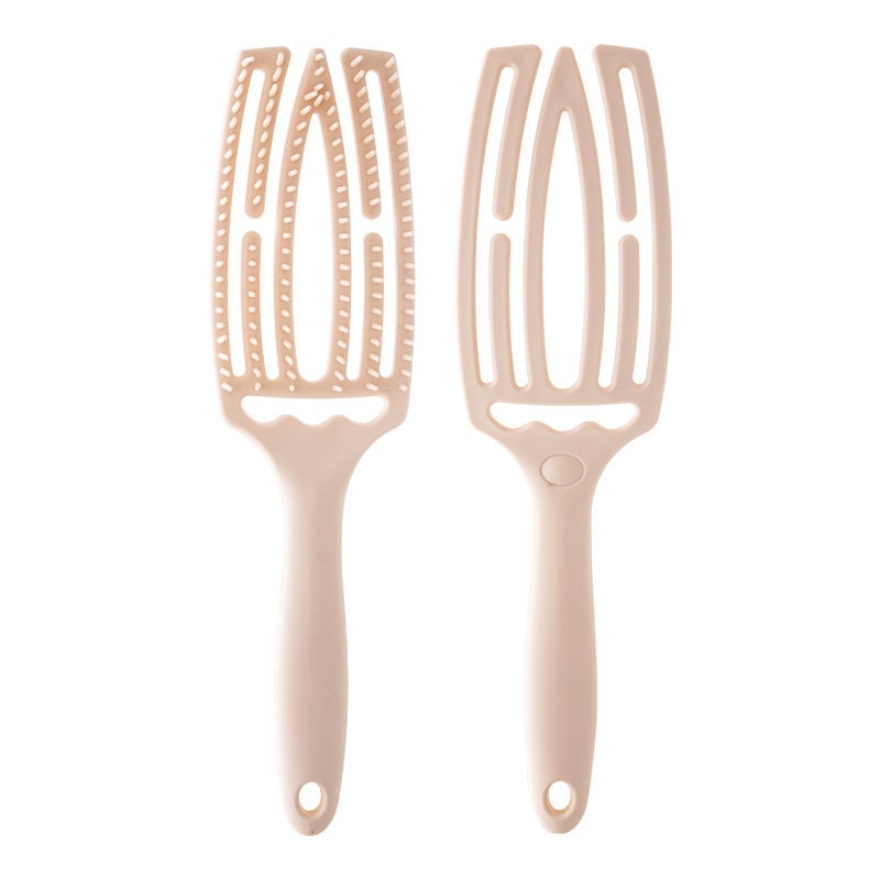 إسكدنيا Massage Hollow-out Comb for Girls Portable Fluffy Hair Root Hairdressing Comb Student Dormitory Sparerib Hollow-out Comb Ivory