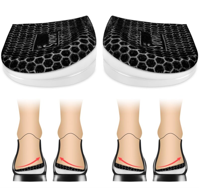 Svowin 3 Layers Adjustable Supination Overpronation Insoles, Anti-Slip Medial Lateral Heel Wedge Insoles for Foot Alignment, Knee Pain, Bow Legs, Osteoarthritis (Black, L: W 8-12/ M 7.5-14) - Image 1
