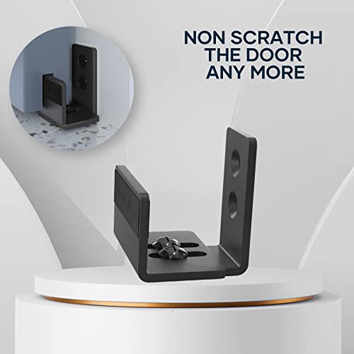 EaseLife Sliding Barn Door Bottom Floor Guide,U Shape,Flexible Adjustable Fit Distance,Flush Flat Bottom Design,Wall Mount System,for Door & Cabinet,Black - Image 5