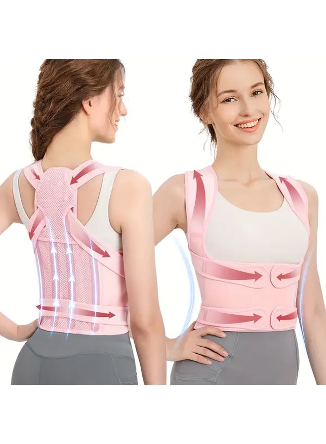 Womens Adjustable Posture Belt Back Support Brace Black Size L - Image 4