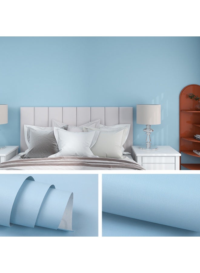 ورق حائط قابل للتقشير واللصق، 40 سم × 10 م، ورق حائط لاصق مقاوم للماء، ورق حائط ذاتي اللصق، لفافة فينيل لتزيين الجدران والمطبخ وغرفة النوم (أزرق فاتح)