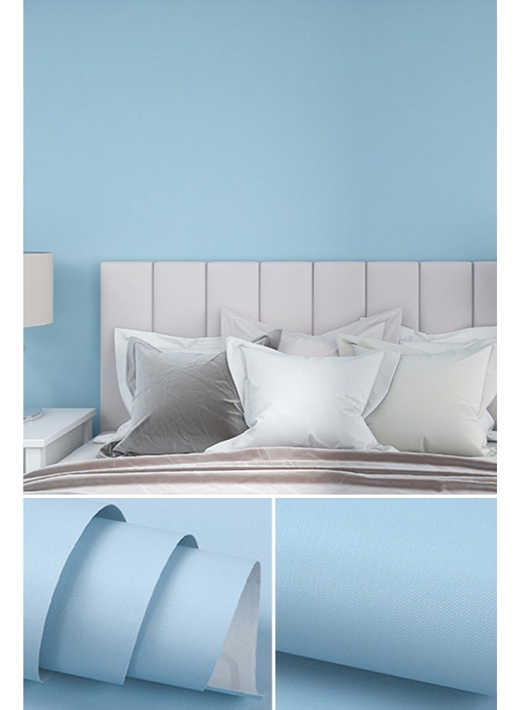 نوايوو ورق حائط قابل للتقشير واللصق، 40 سم × 10 م، ورق حائط لاصق مقاوم للماء، ورق حائط ذاتي اللصق، لفافة فينيل لتزيين الجدران والمطبخ وغرفة النوم (أزرق فاتح) - Image 1