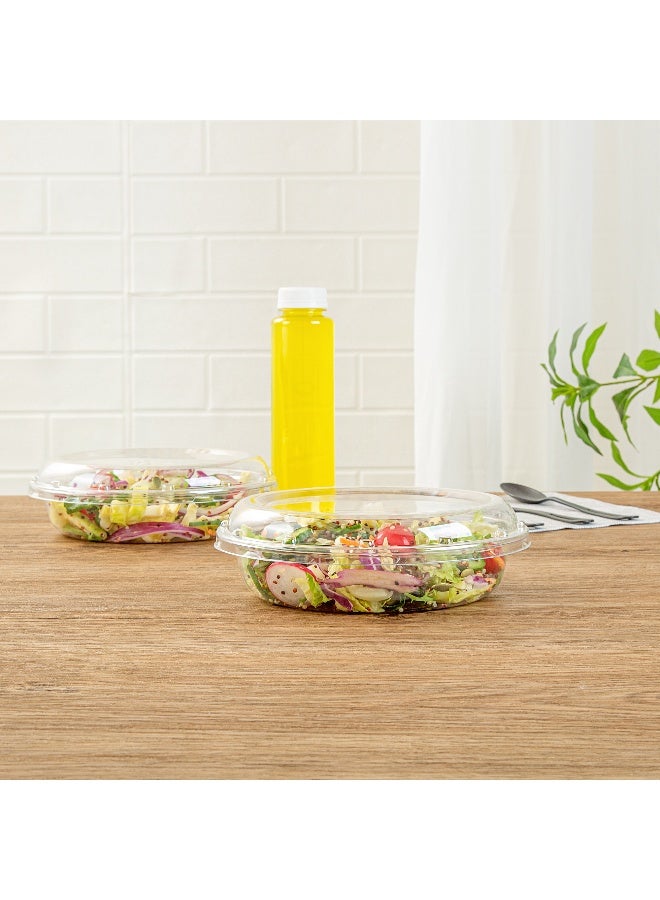 Restaurantware Thermo Tek 7.5 x 2.4 Inch Serving Platters with Lids, 100 Disposable Veggie Trays - Round, For Parties, Restaurants, or Catered Events, Clear Plastic Fruit Platter Trays,  - Image 4