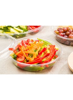 Restaurantware Restaurantware-Thermo Tek 7.5 x 2.4 Inch Serving Platters with Lids, 100 Disposable Veggie Trays - Round, For Parties, Restaurants, or Catered Events, Clear Plastic Fruit Platter Trays,  - Image 3