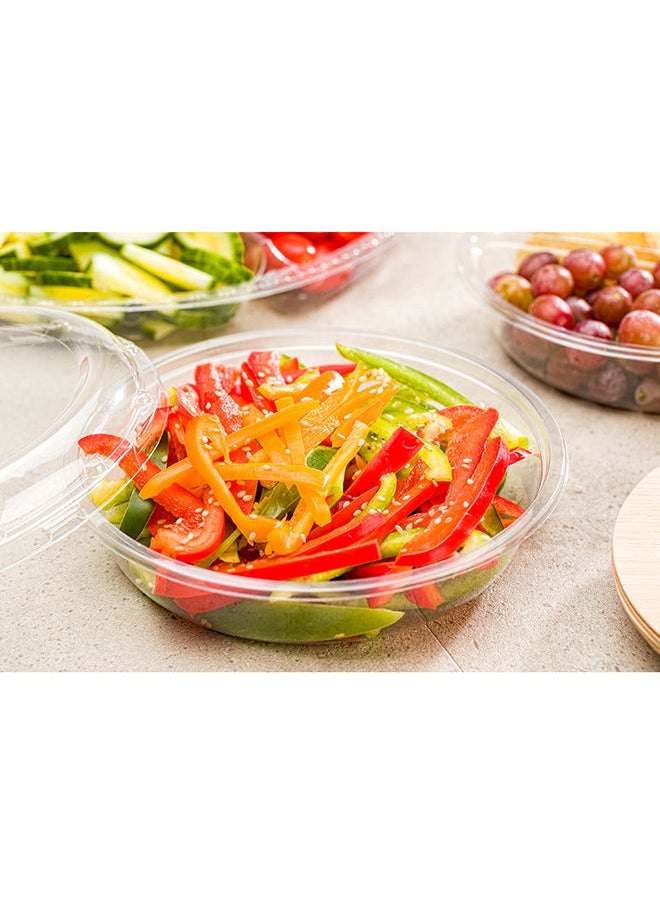 Restaurantware - Restaurantware-Thermo Tek 7.5 x 2.4 Inch Serving Platters with Lids, 100 Disposable Veggie Trays - Round, For Parties, Restaurants, or Catered Events, Clear Plastic Fruit Platter Trays, - Image 1