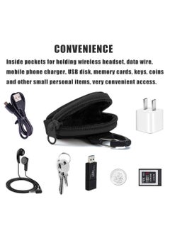 KASTWAVE Outdoor Circle Carrying Key Holder Case Small Zipper Coin Purse Keychain Wallet, Professional EDC Pouch Accessories Case for Military Gear Bags, Little Change Wallet, Wireless Headset Pack, 3PCS  - Image 2