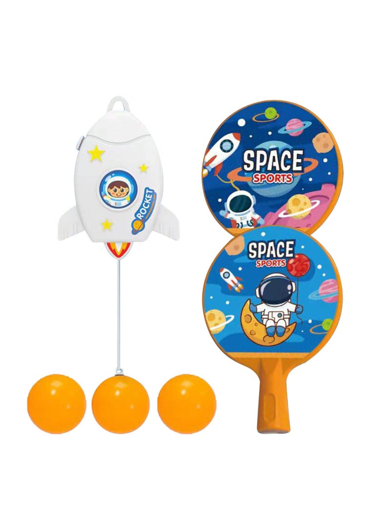 KASTWAVE Indoor Hanging Table Tennis for Kids, Portable Table Tennis Trainer, Table Tennis Parent-Child Interactive Game Toy Exerciser, Hanging Pingpong Balls Training Sparring Device, Outer Space Theme - Image 1