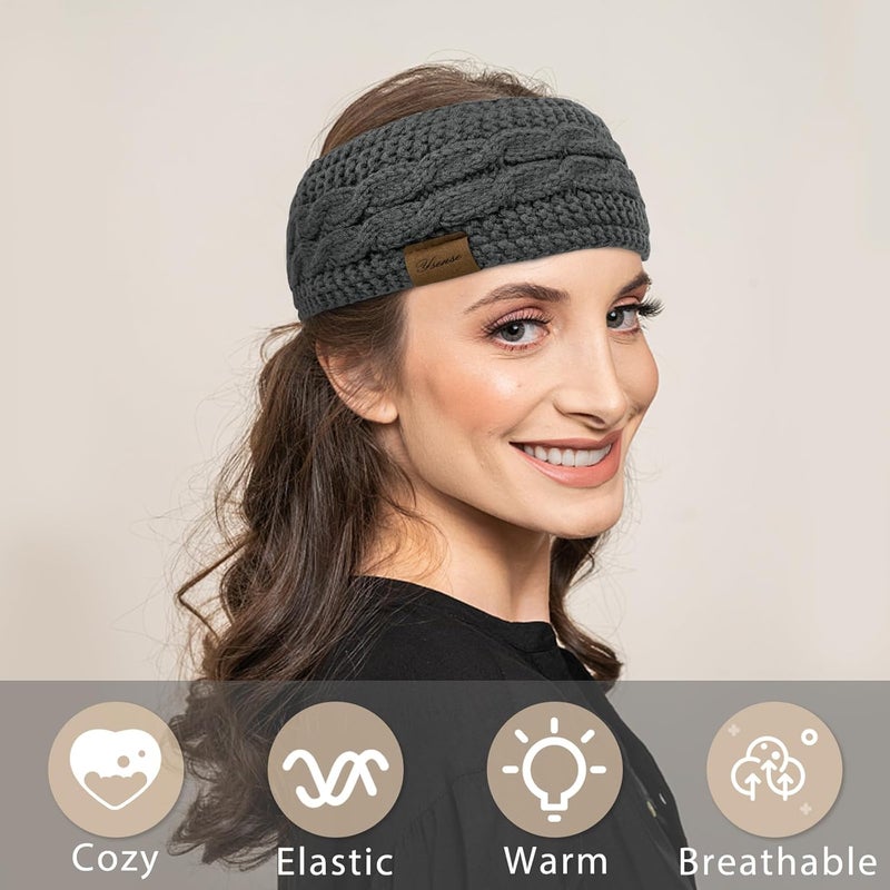 YSense Winter Headbands for Women, Ear Warmer Headband Womens Cable Knit Fleece Lined Ear Warmers Stocking Stuffers Gifts - Image 5