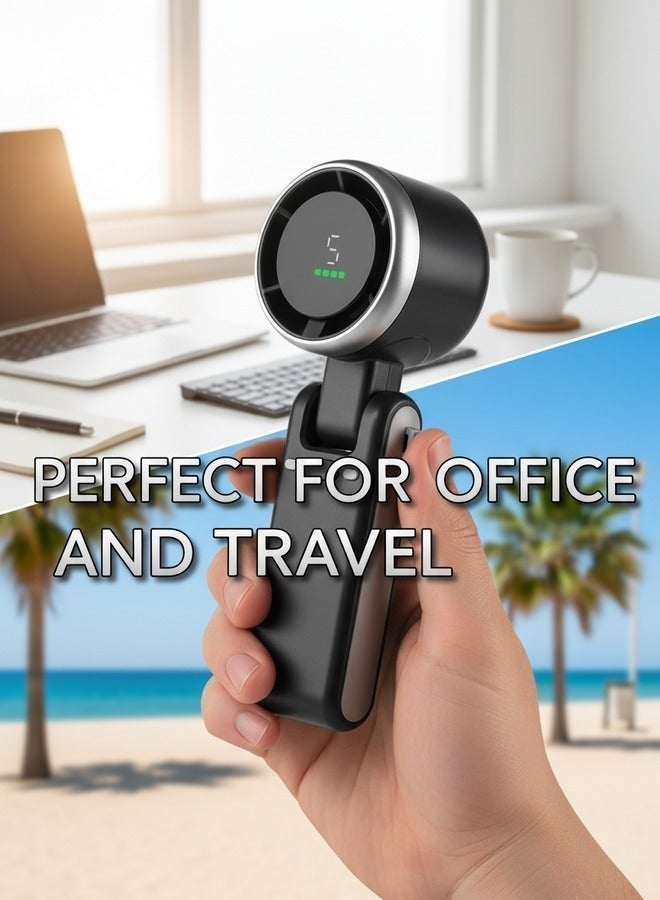 Foldable Handheld Fan Turbo High-Speed Silent Strong Wind USB Charging Neck Hanging Small Fan - Image 4