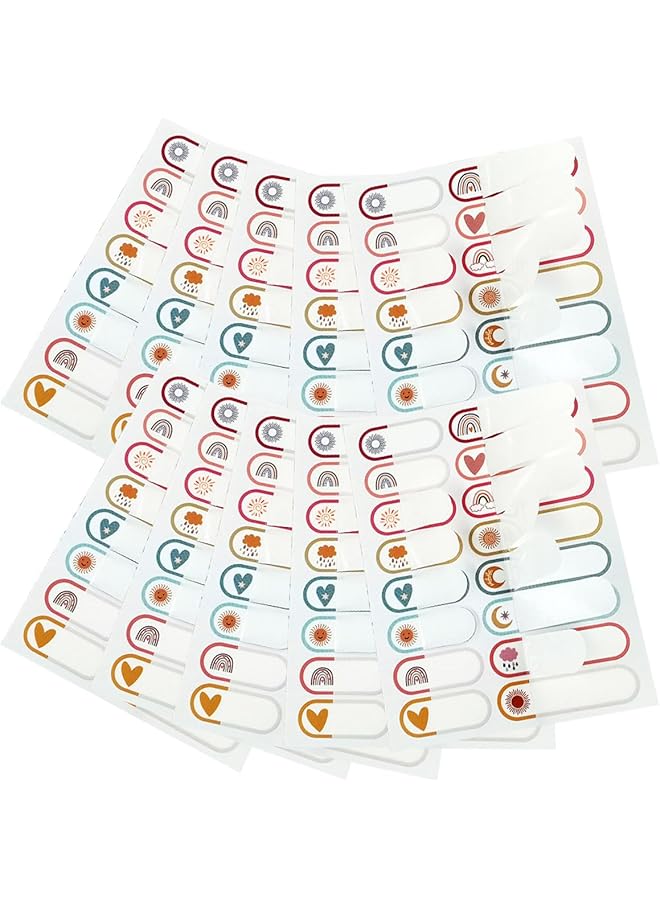 إيروريكس 160 قطعة من ملصقات زجاجات الأطفال المقاومة للماء والمغلفة ذاتيًا للأطفال: مثالية للحضانة والمدرسة والتنظيم المنزلي مع مطبوعات كرتونية ملونة للطقس - Image 1