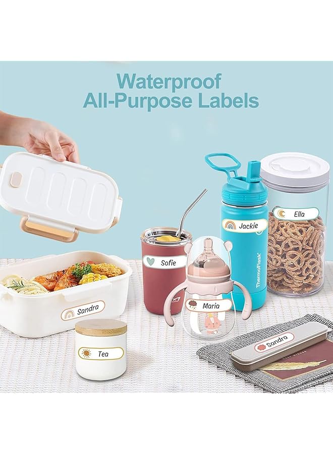 إيروريكس 160 قطعة من ملصقات زجاجات الأطفال المقاومة للماء والمغلفة ذاتيًا للأطفال: مثالية للحضانة والمدرسة والتنظيم المنزلي مع مطبوعات كرتونية ملونة للطقس - Image 2