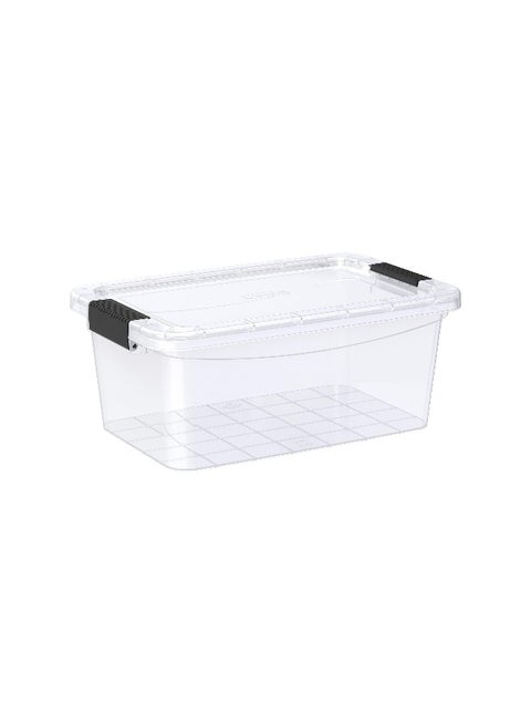 8L Storage Box With Lockable Lid (Clear Plastic)