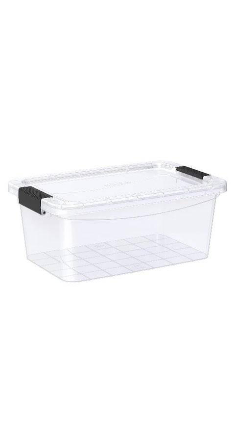 8L Storage Box With Lockable Lid (Clear Plastic)