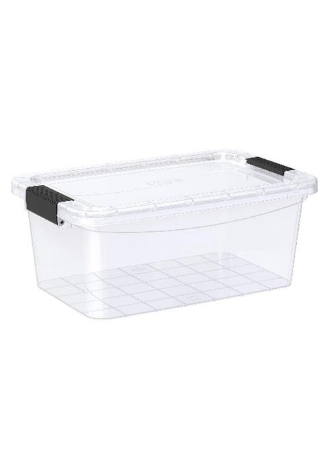8L Storage Box With Lockable Lid (Clear Plastic)