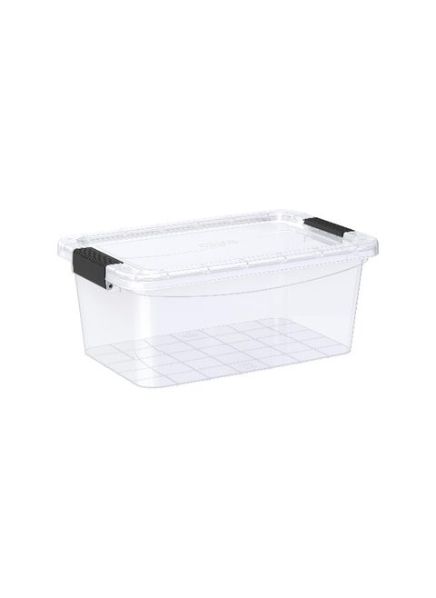 8L Storage Box with Lockable Lid (Clear Plastic)