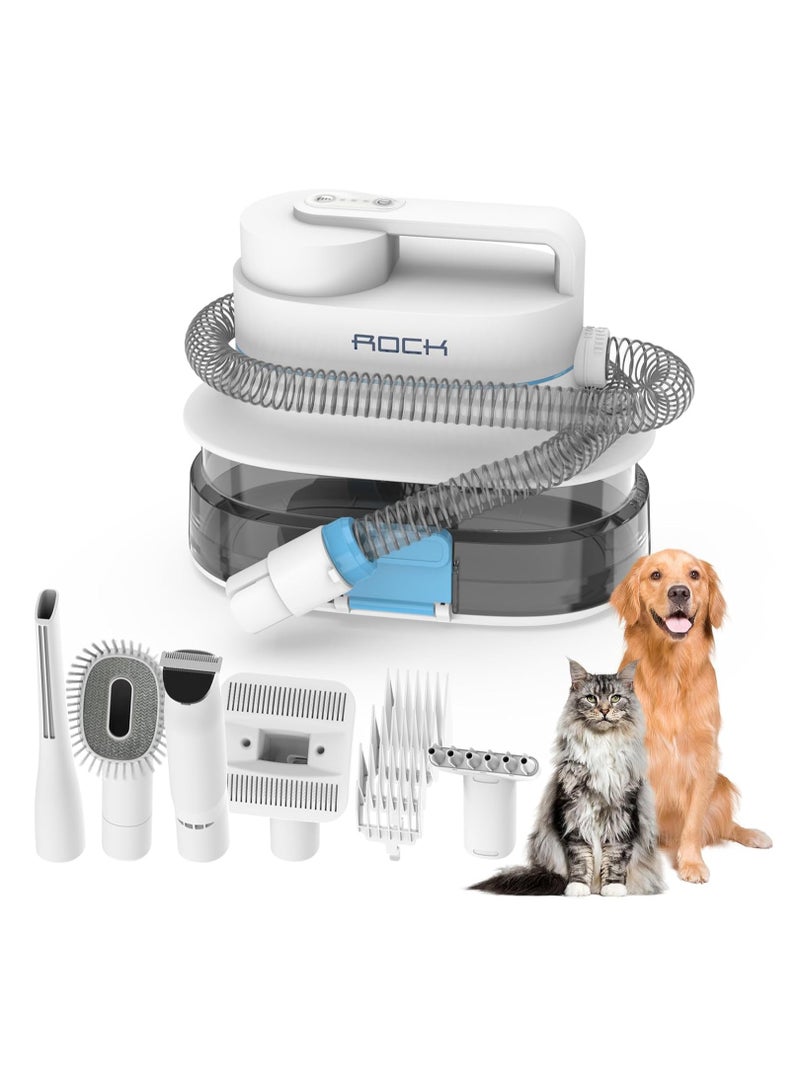 Rock Dog Clipper with Pet Hair Vacuum – Quiet Grooming Kit for Dogs & Cats, Pet Hair Remover with 6 Attachments - Image 1