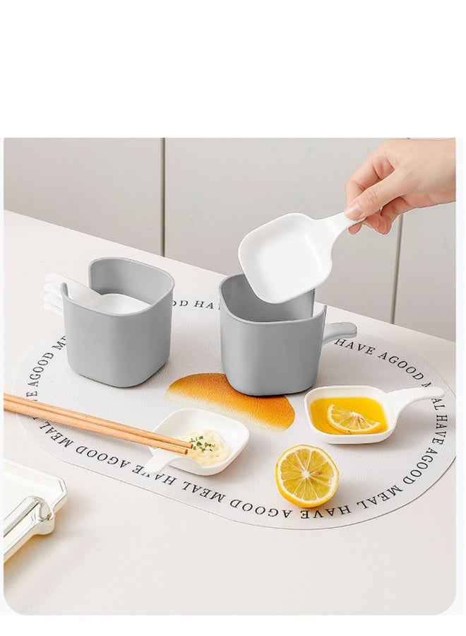 مجموعة 6 قطع أطباق صلصة، أطباق مقبلات صغيرة، أطباق توابل جانبية، أطباق تقديم وجبات خفيفة مع مقبض عملي، مجموعة أطباق صلصة عالية الجودة، مناسبة للمطبخ والمطاعم - Image 3