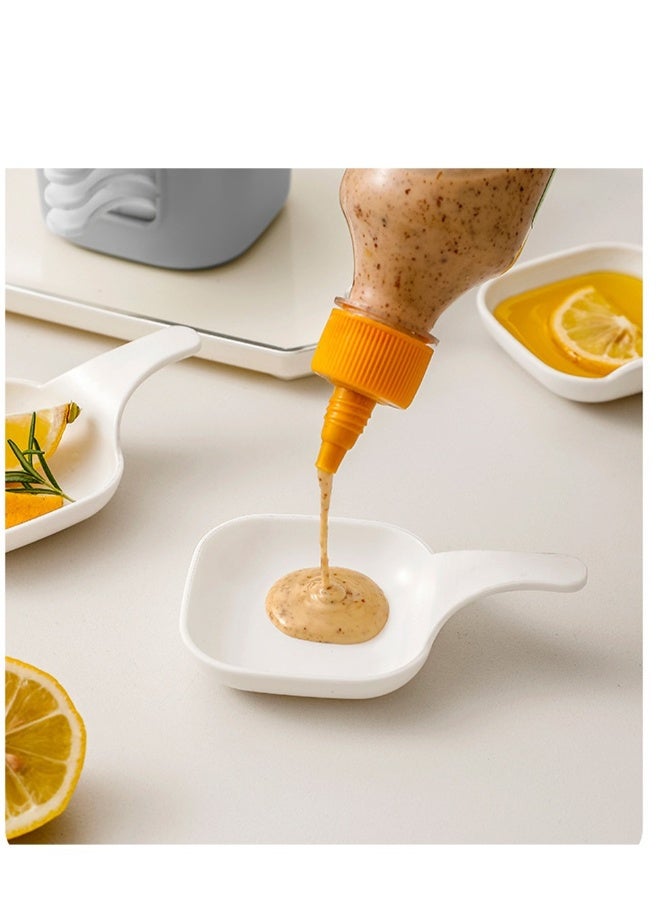 مجموعة 6 قطع أطباق صلصة، أطباق مقبلات صغيرة، أطباق توابل جانبية، أطباق تقديم وجبات خفيفة مع مقبض عملي، مجموعة أطباق صلصة عالية الجودة، مناسبة للمطبخ والمطاعم - Image 2