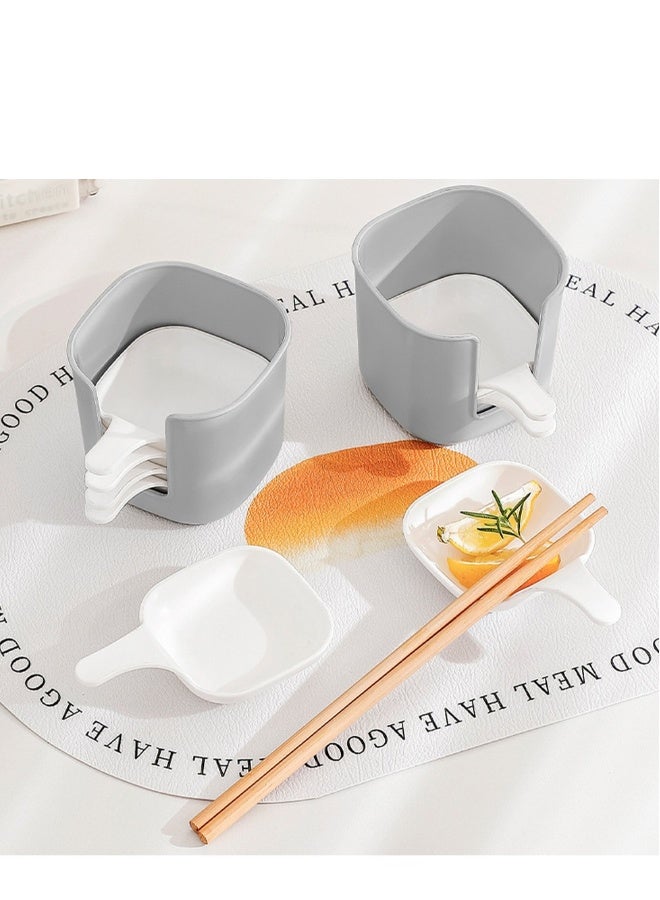 مجموعة 6 قطع أطباق صلصة، أطباق مقبلات صغيرة، أطباق توابل جانبية، أطباق تقديم وجبات خفيفة مع مقبض عملي، مجموعة أطباق صلصة عالية الجودة، مناسبة للمطبخ والمطاعم - Image 4