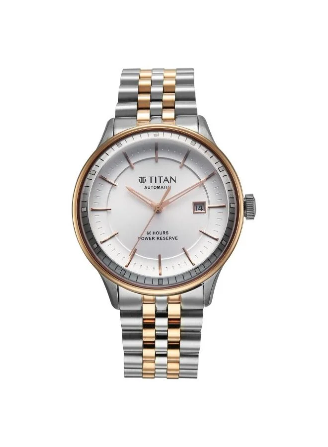 تيتان Men's Stainless Steel Analog Watch 90201KM01 - 42 mm