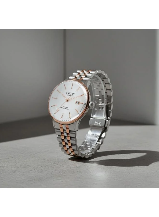 تيتان Men's Stainless Steel Analog Watch 90201KM01 - 42 mm