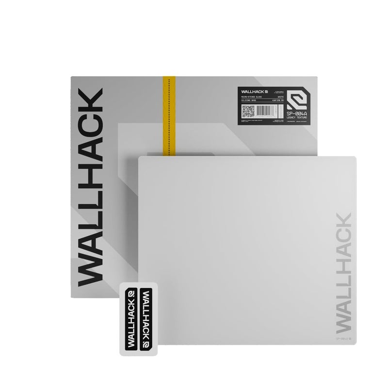 Wallhack SP-004A Glass Gaming Mouse Pad â€“ 4th Gen Micro-Etched Surface, Medium Mousepad for Esports, Ultra-Fast Glide with Stopping Power, Tempered Glass, Durable & Portable, 15.4"x17.7" | White - Image 1