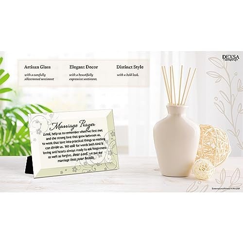 DEXSA Marriage Prayer Beveled Glass Plaque with Easel | Made in the USA - Image 3