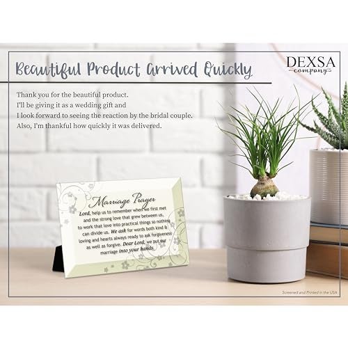 DEXSA Marriage Prayer Beveled Glass Plaque with Easel | Made in the USA - Image 2