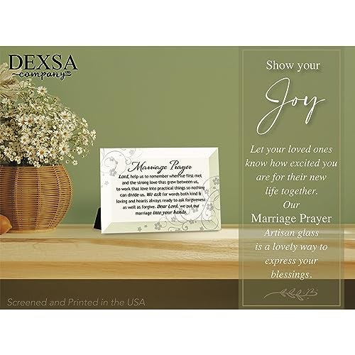 DEXSA Marriage Prayer Beveled Glass Plaque with Easel | Made in the USA - Image 4