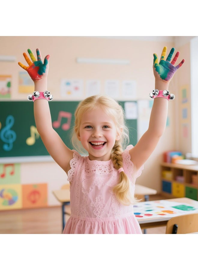 Mike Music Adjustable Pink Nylon Wrist  Bells for Kids Adults Event Birthday Party - Image 3