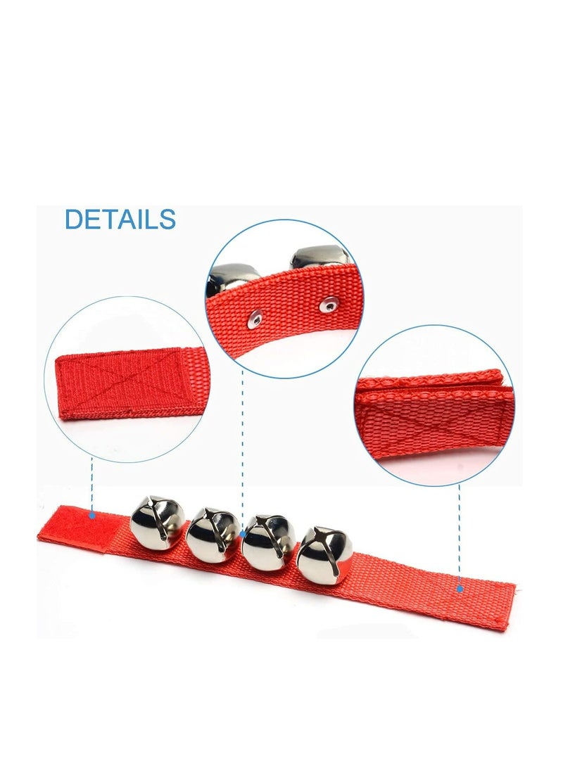 Mike Music Adjustable Red Nylon Wrist  Bells for Kids  - Image 2