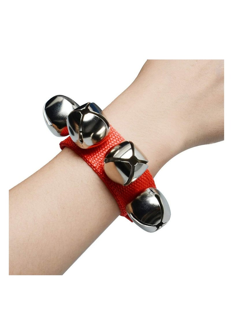 Mike Music Adjustable Red Nylon Wrist  Bells for Kids  - Image 4