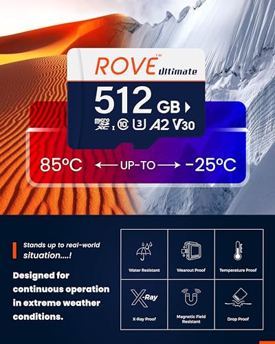 ROVE Ultimate Micro SD Card microSDXC 512GB Memory Card with USB 3.2 Type C Card Reader 170MB/s C10, U3, V30, 4K, A2 for Dash Cam, Android Smart Phones, Tablets, Games - Image 4